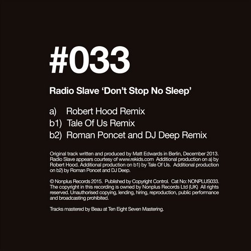 Radio Slave - Dont Stop No Sleep (A Tale of Us Remix)
